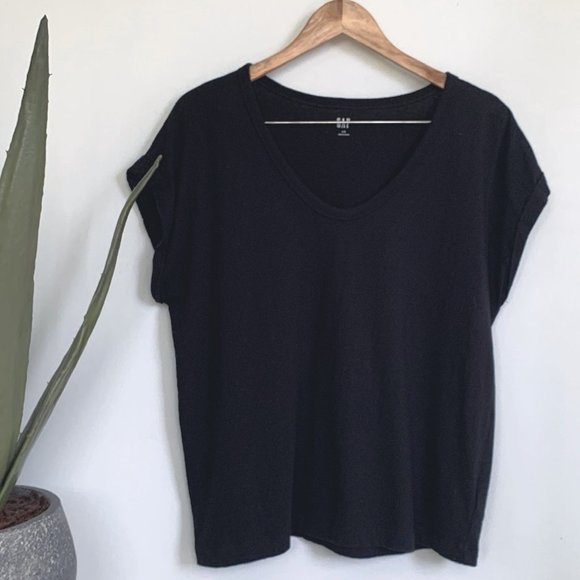 GAP Dolman Sleeve cuffed scoopneck Cotton T-Shirt Large - Picture 2 of 6